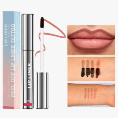 Tattoo Peel-Off Lip Liner wasserfest langanhaltend mattes Finish 4 Farben UK