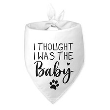 I Thought I was The Baby Dog Bandana Pregnancy Announcement Dog Bandana White...