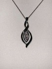 LAST 1 *NEW* KAY Jewelers Sterling Silver Blue & White 3 Diamond Necklace (18 In — photo 2