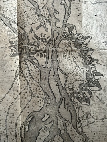 1736 Town Plan Of Breisach, Germany Antique Map by Claude Du Bosc - Picture 6 of 6