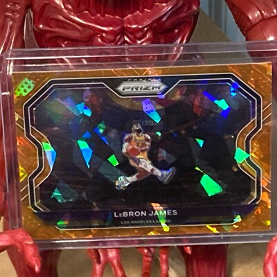  2020-21 Prizm Lebron James Orange Cracked Ice Kobe Tribute Dunk Lakers 