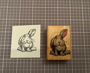 Comotion Harry Hare Rubber Stamp #493 Bunny Rabbit Easter Spring Listening Ears