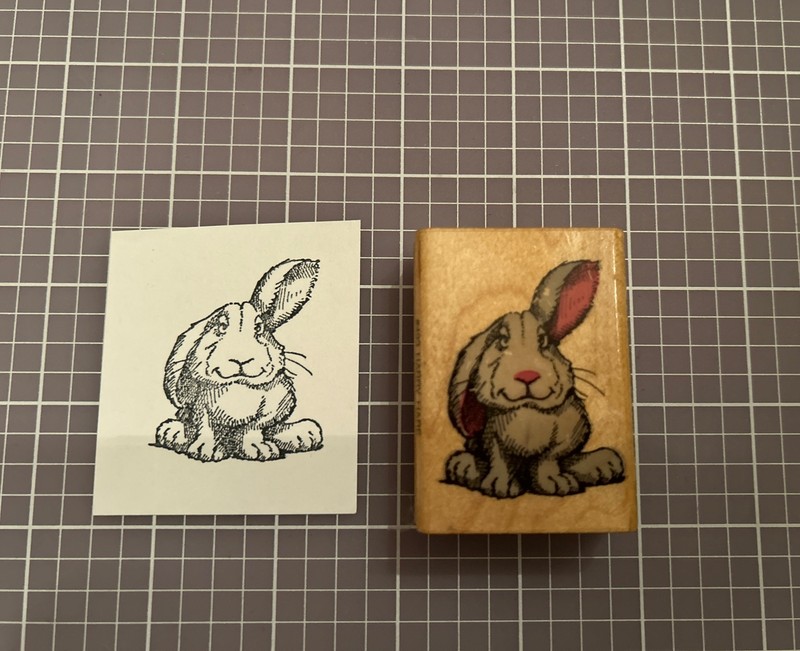 Comotion Harry Hare Rubber Stamp #493 Bunny Rabbit Easter Spring Listening Ears