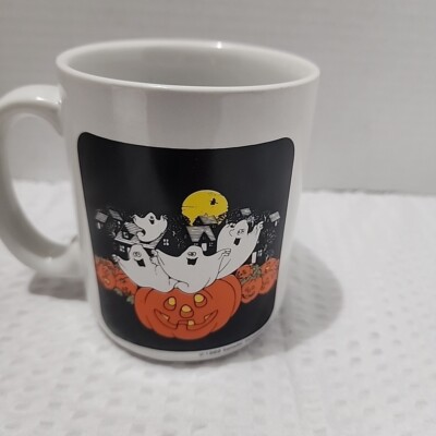 Betallic Mug Halloween 1989 Vintage Pumpkin Ghost