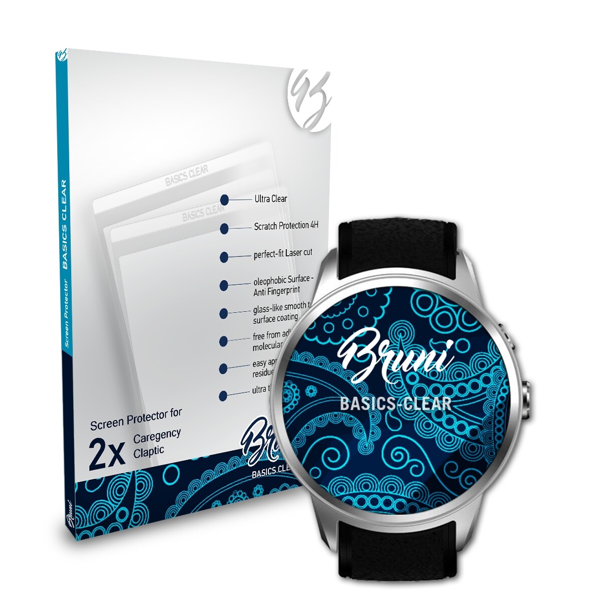 Bruni 2x Écran protecteur pour Caregency Claptic Protecteur d