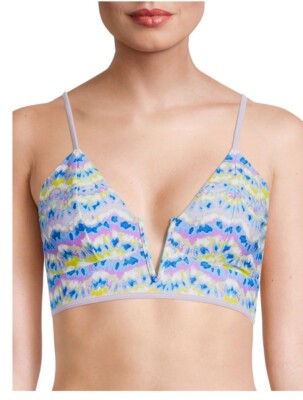 New Time Tru Womens Wave Print Swim Top Size M(8-10)