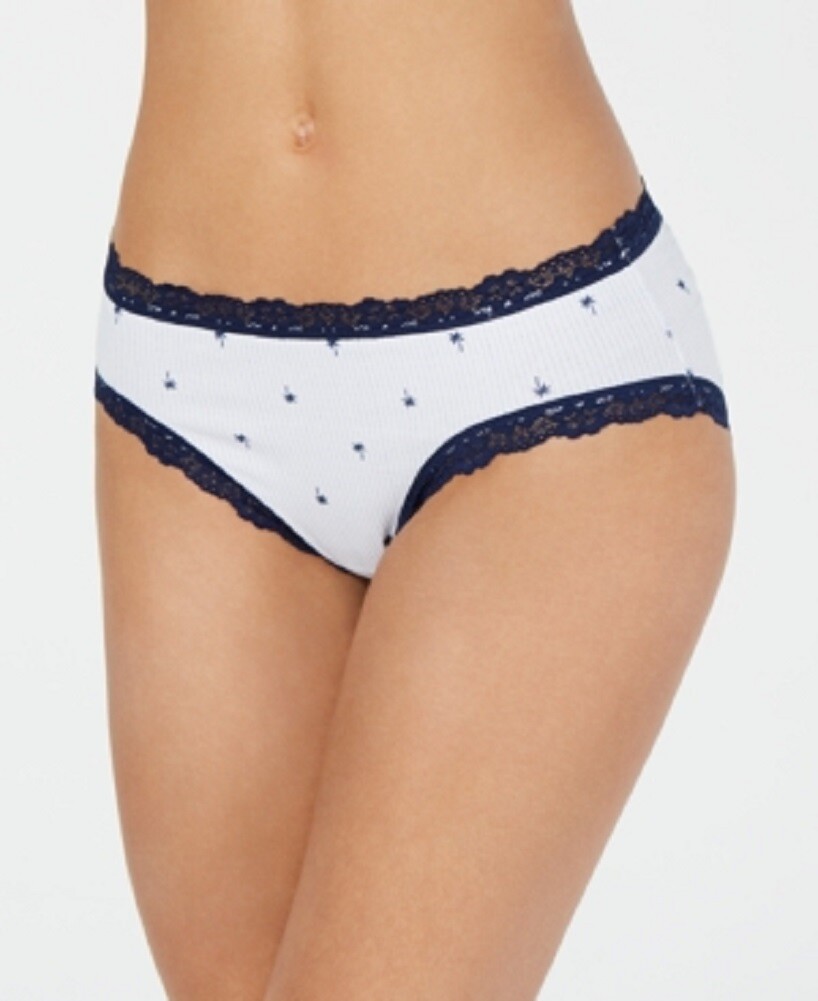 Jenni Women's Cotton LaceTrim Hipster Panty Underwear, Assorted Colors