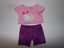 FOR doll or BEAR girls pink HEART SHORT set outfit build a bear