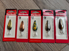 Lot of 5 New Dardevle 1/4 oz Spinnie Daredevil Lures Dare Devil Rare Colors USA