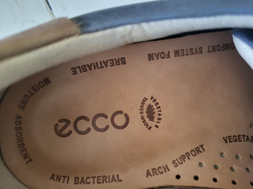 Ecco Blue Leather Oxford Shoes - 39 - Picture 2 of 6