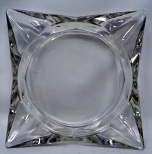 Vintage 8" Clear Glass Ashtray