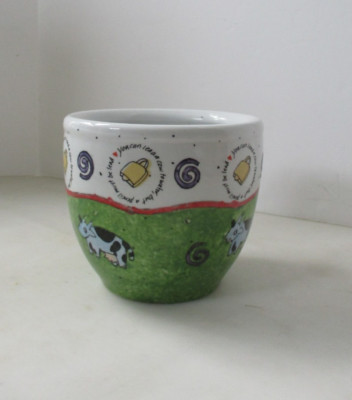 Cow Ceramic Planter Pot Farm Dairy Themed by Ecco Nova 6x5.5