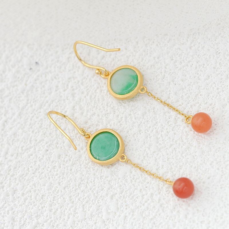 Orecchini, Orecchini Di Giada, Orecchini Di Giada Verde Naturale Accessori Di Gioielli Da Donna Orecchini Di Giada Regali For Donna Gioielli Di Giada Fatti A Mano - Foto 3