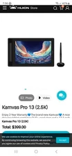 Huion KAMVAS Pro 13 2.5K Graphics Tablet Pen Display. With Case And Holder