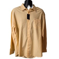 Tommy Hilfiger Casual Button-Down Men's Long-Sleeve Shirt Yellow NWT Colorful XL