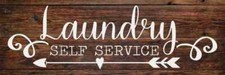 Laundry Self Service Rustic Looking Wood Sign Wall D cor Gift B3-06180028011