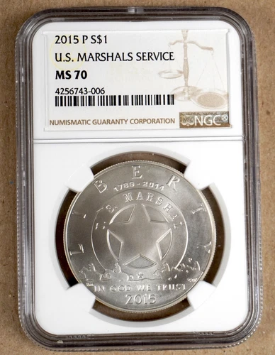 2015-P U.S. MARSHALS SERVICE COMMEMORATIVE SILVER DOLLAR NGC MS70 743006