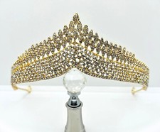 Royal tiara bridal crown gold wedding tiara with luxurious rhinestones