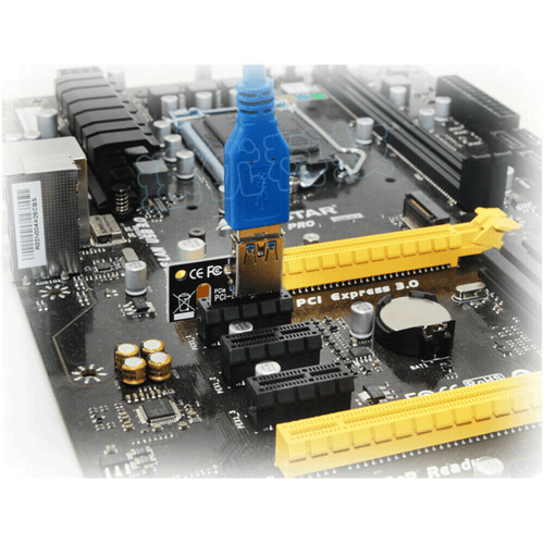 PCI-E 1x to 16x Powered USB3.0 GPU Riser Extender Adapter Card Board Cable - Picture 10 of 12