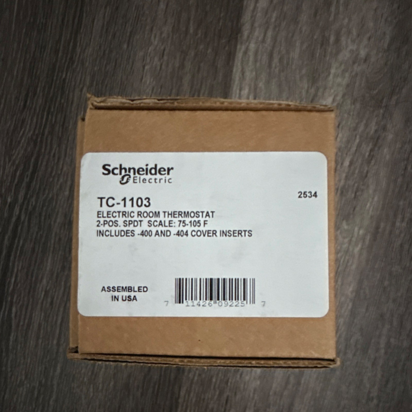 Schneider Electric Barber Colman TC-1103 Room Thermostat SPDT w/Cover Inserts