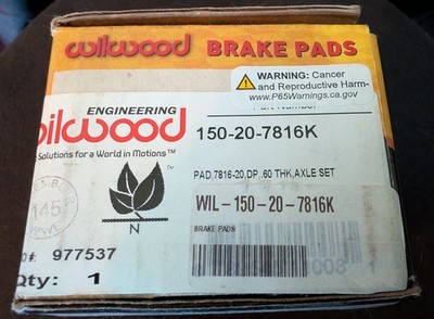 Wilwood 150-20-7816K BP-20 Street Performance Compound Brake Pads