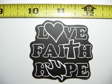 LOVE FAITH HOPE CHURCH GOD CHRISTIAN SMALL STICKER DECAL MOTIVATIONAL POSITIVE