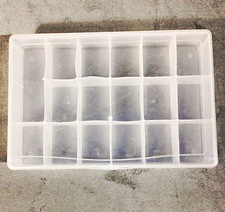 Clear Plastic Bead Storage Organizer Box w/ Lid, 15 Compartments