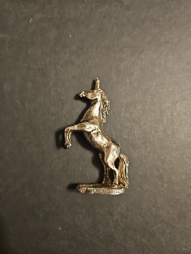 Vintage Pewter Unicorn Figurine 2" Mythical Fantasy Miniature - Picture 1 of 4