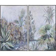 Renwil OL2109 Labyrinth Wall Accent Multicolor and Walnut with Off-White