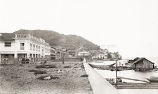 Guayaquil Ecuador Frente al Mar Aduana Niñas Colegio De Colección Foto siglo XIX.