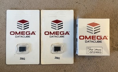 Omega Datacube Photo & Video Backup Device with 2 256 GB Memory Cards-NEW SEALED