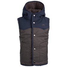 Trespass Kids Padded Gilet with Hood Reversable Teddy Fleece Obtain