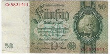 Banknote Germany 50 reichsmark 1933 P 182a Circulated