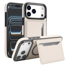 For iPhone 17 Pro Max Air 17e 16 15 14 13 12 11 Mag Safe Leather Back Flip Case