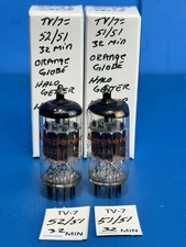 MATCHED PAIR AMPEREX ORANGE GLOBE ECC83 12AX7A TUBES
