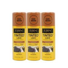 EBIN NEW YORK Tinted Lace Aerosol Spray - 3 pack of Dark Brown 2.7 Oz