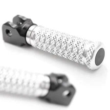 Silver M-Grip Racing Front Foot Pegs Set For Yamaha YZF R1 R1S 16 17 18 19