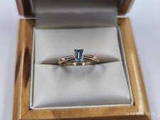 Well Made 9ct Yellow Gold Ring With Aquamarine Size J1/2 Hallmarked