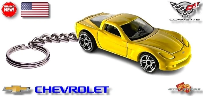 🎁🚦🏁 🆕 VERY RARE KEY CHAIN YELLOW 2005/2014 CHEVY CORVETTE C6 💕NICE GIFT💕🎁 - Image 3 of 4