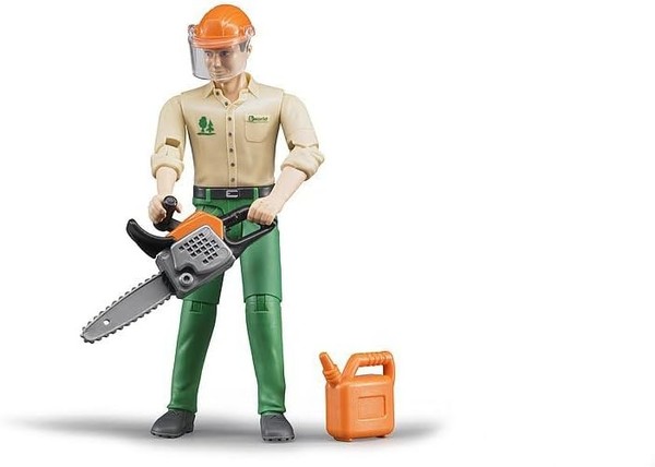 Bruder 60030 - Forstarbeiter Mit ZubehöR - 1:16 Spielzeugfigur, Bworld, Waldarbe-image