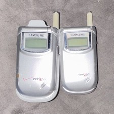 Samsung Lot of 2 Silver Flip Phones Verizon 2G