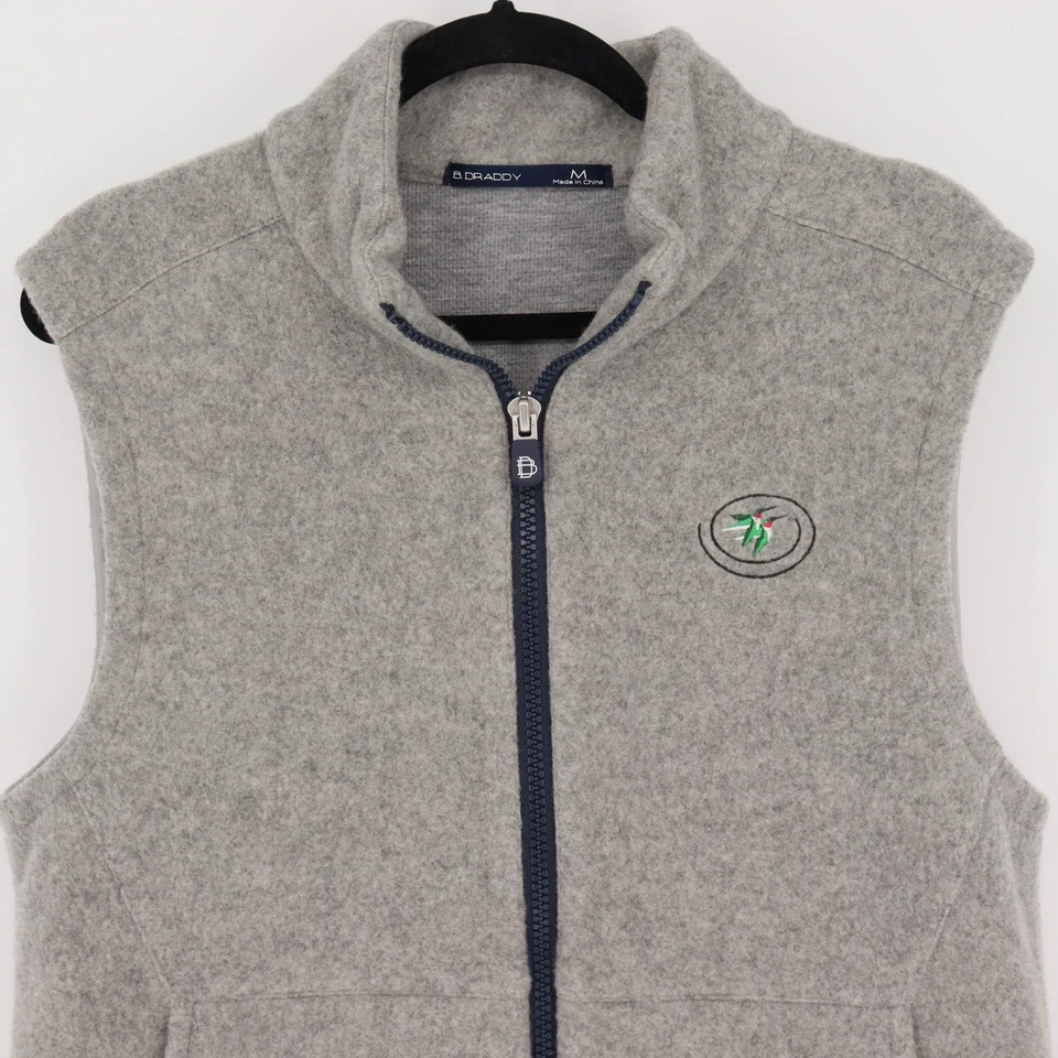 Chaleco B. Draddy Para Hombres Mezcla Lana Gris Golf Sin Mangas Cremallera Completa Mediano M Foto 2 de 4