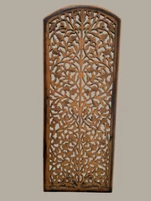 Vintage Intricate Floral Design Hand Carved Wood Panel Decor 40" x 15"