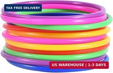 OBTANIM 12 Pcs Plastic Ring Toss Game for Kids and Outdoor Toss Rings for Speed