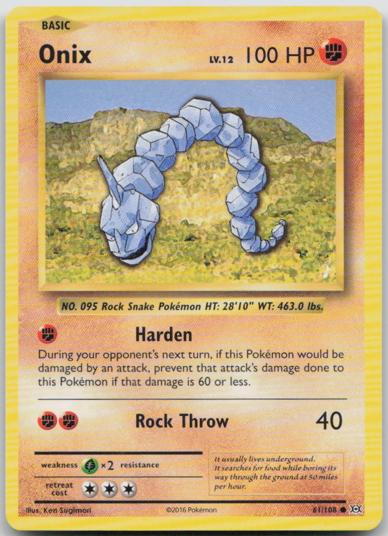 Onix 61/108 Evolutions Common Pokemon MP