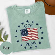 USA 250th Anniversary Shirt 1776-2026 Patriotic 4th of July Floral Tee