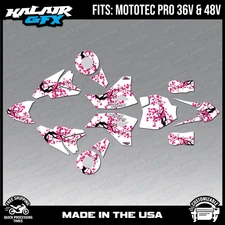 Graphics Kit for MotoTec 36V and 48V Pro Electric Dirt Bike Stim Series - White