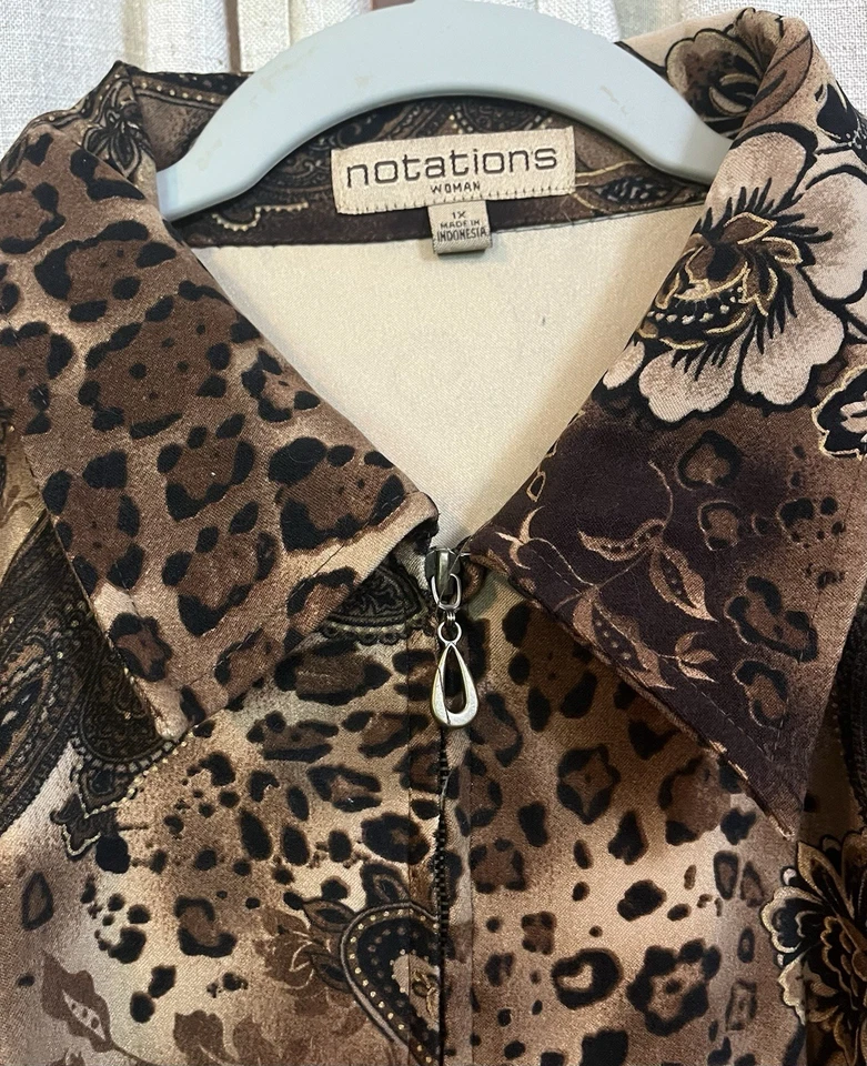 Notations Vintage 90s Y2K Animal Print Fitted Jacket Whimsigoth Plus Size 1X - Image 4 of 4