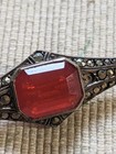 VICTORIAN BOHEMIAN GARNET IMPERIAL EAGLE GERMAN BROOCH PIN — photo 3