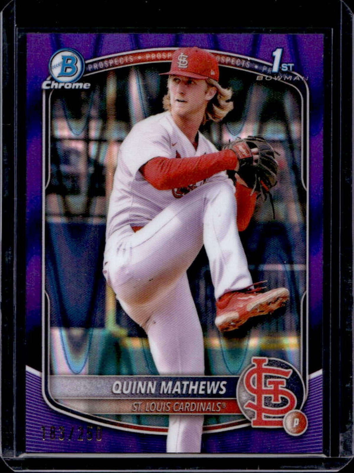 2025 Bowman Quinn Mathews Chrome Purple Raywave Refractor 1st #183/250